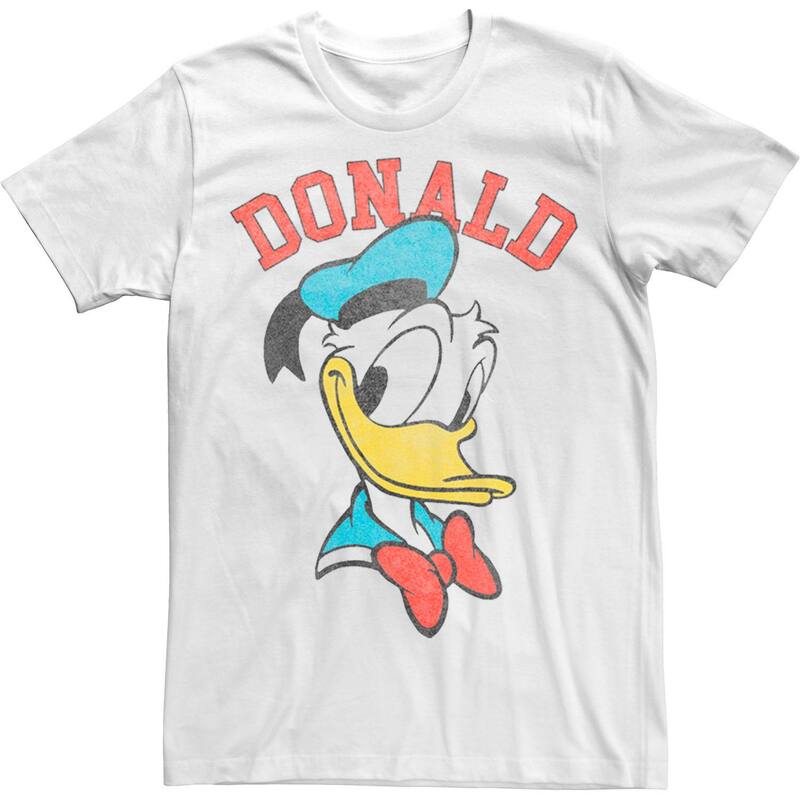 ウォルトディズニー メンズ トップス ティーシャツ Disney\u0027s Mickey \u0026 Friends Donalduck Happy Big Face Men\u0027s Tee White 白いこと Tシャツ・カットソー-メンズファッション-トップス