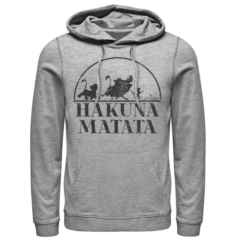 ディズニー メンズ アウター パーカー・スウェット Disney's The Lion King Hakuna Matata Simple Text Men's Hoodie Athletic Heather ヘザー｜ReVida 店