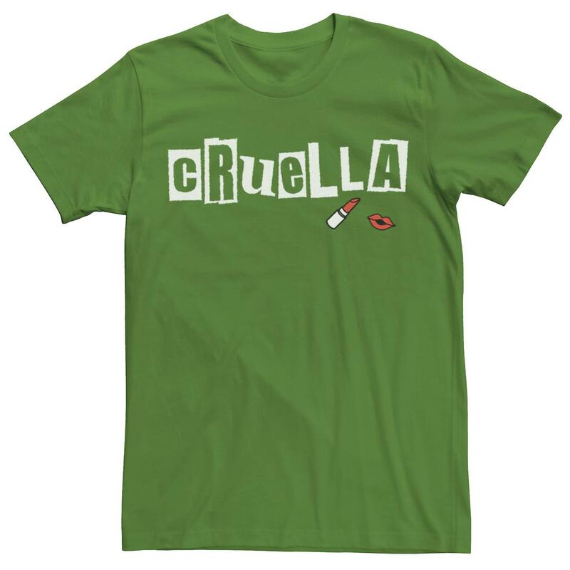 ウォルトディズニー メンズ トップス ティーシャツ ロゴタイプ Disney\u0027s Cruella De Vil Men\u0027s Lipstick Logo Tee Kelly Tシャツ・カットソー-トップス-メンズファッション