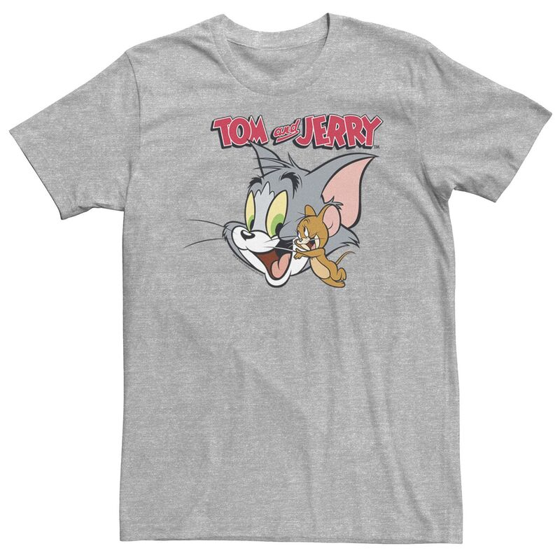 アニメキャラクター メンズ トップス Tシャツ トール ロゴ Licensed Character Big & Tall Tom And Jerry Simple Portrait Logo Tee Athletic Heather ヘザー