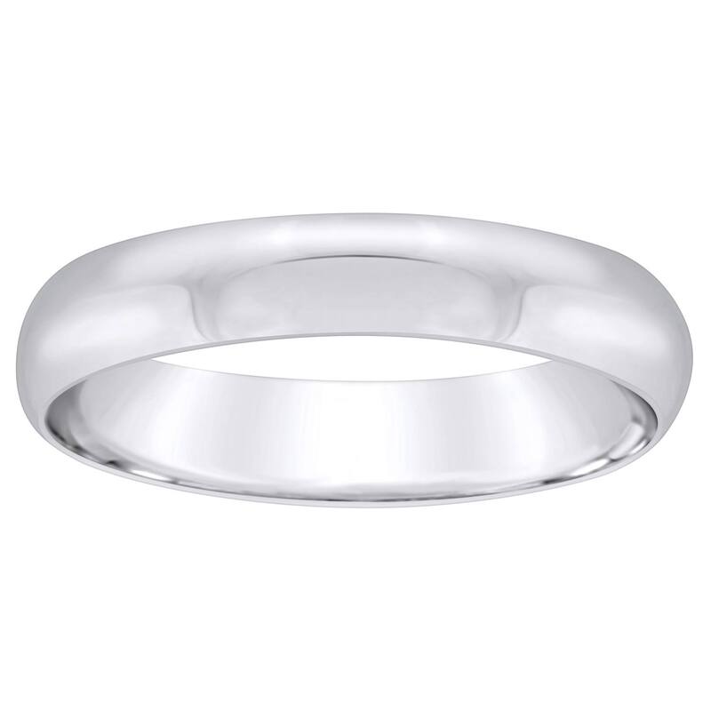 Alyson Layne メンズ 佩び物 輪っか Alyson Layne Men\u0027s 10k White Gold 4 粍 Half Round Wedding Band 10k White Gold 白いこと