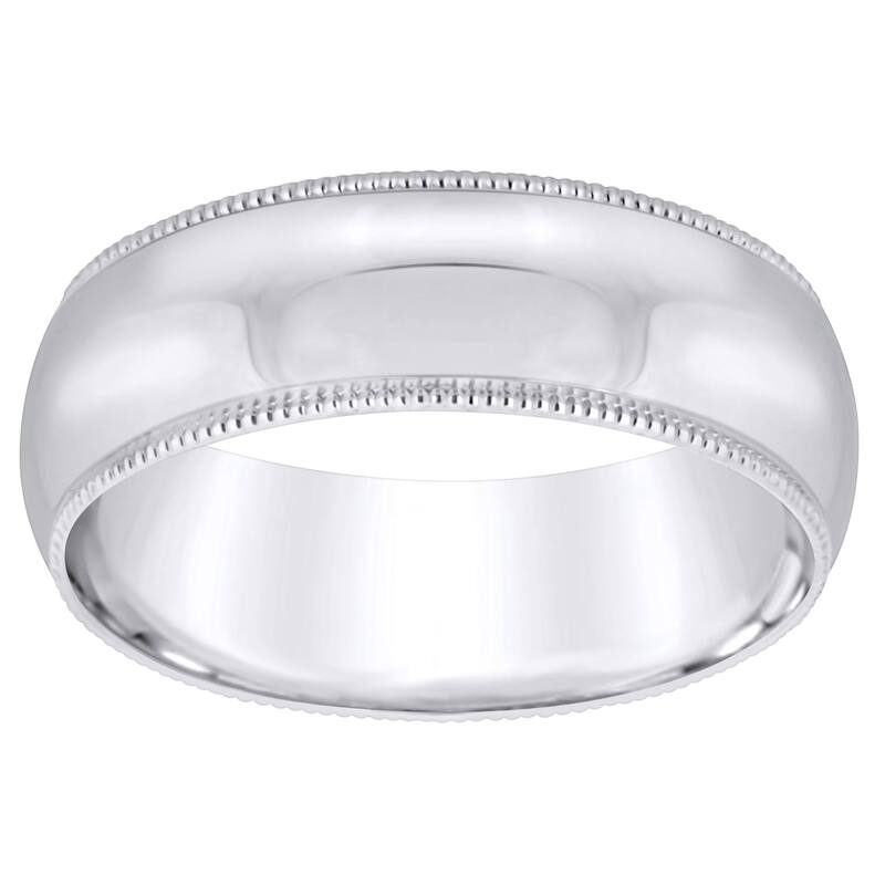 Alyson Layne メンズ 佩び物 輪っか Alyson Layne Men\u0027s 10k White Gold Milgrain Wedding Band 10k White Gold 白いこと