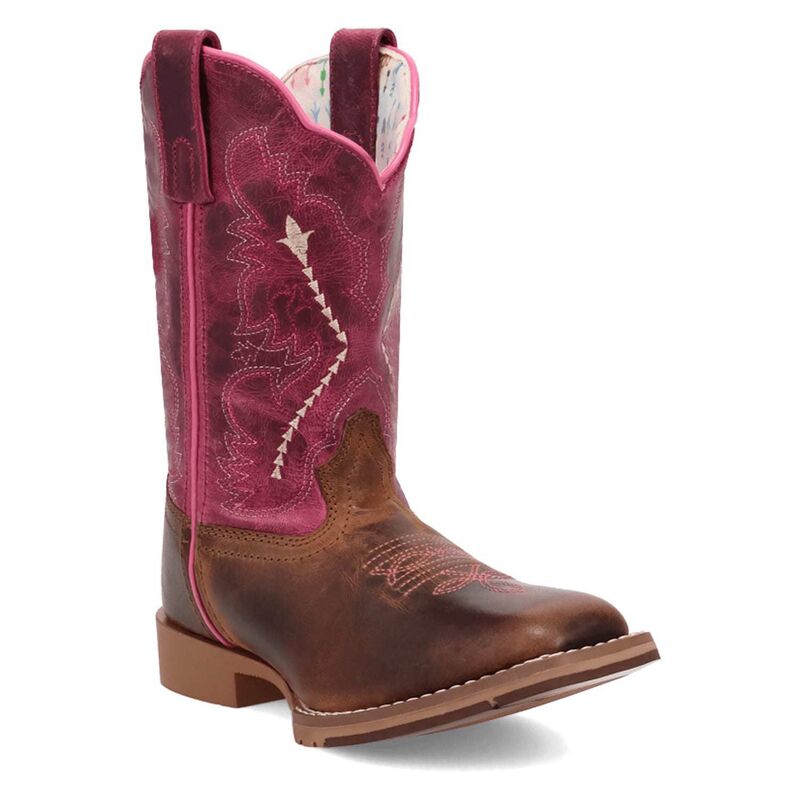 ダンポスト レディース シューズ ブーツ・レインブーツ レザー Dan Post Salina Girls' Leather Youth Boots Tan Pink ピンク