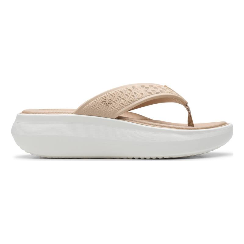 クラークス レディース シューズ サンダル Clarks Cloudsteppersolevana Post Women's Cushioned Flip Flops Purple Gray グレー