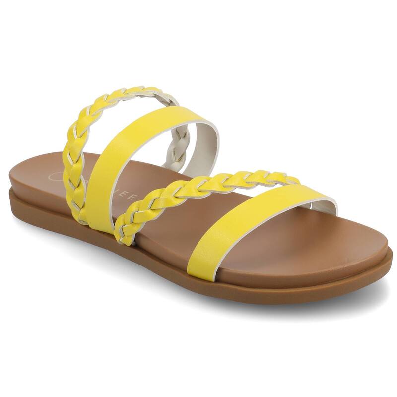 ジャーニー レディース シューズ サンダル Journee Colette Medium & Wide Width Braided Slide Women's Flat Sandals Mango