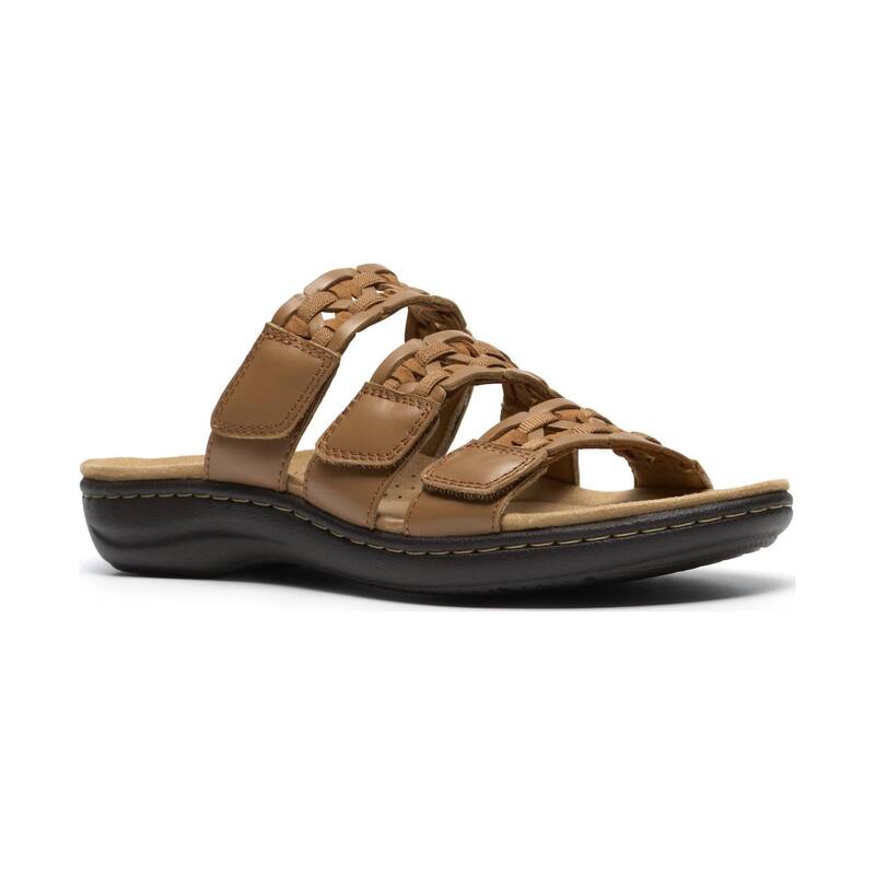 クラークス レディース シューズ サンダル レザー Clarks Laurieann Emma Women's Leather Flat Sandals Tan Leather タン｜ReVida 店