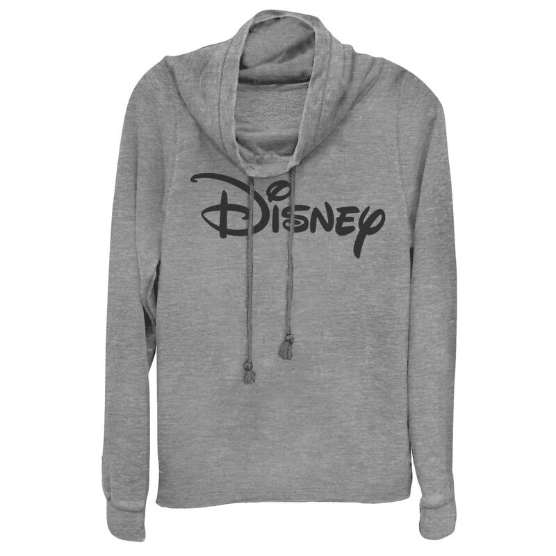 ウォルトディズニー レディース トップス プルオーバー ロゴタイプ グラフィック Disney Juniors\u0027 Logo Cowlneck Graphic Lightweight Long Sleeve Gray Heather 薄墨色