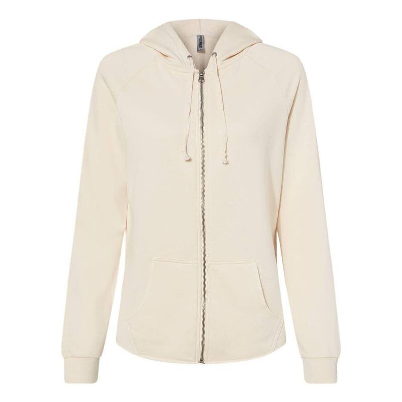 フロソ レディース アウター パーカー・スウェット シャツ Floso Independentrading Co. Women ´ s California Wave Wash Full-zip Hooded Sweatshirt Bone