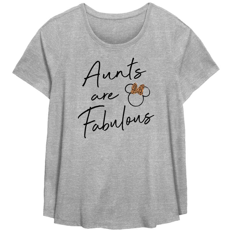 ディズニー レディース トップス Tシャツ プラスサイズ Disney's Minnie Mouse Missy Plusize Aunts Are Fabulouscoop Hem Tee Heather Gray グレー