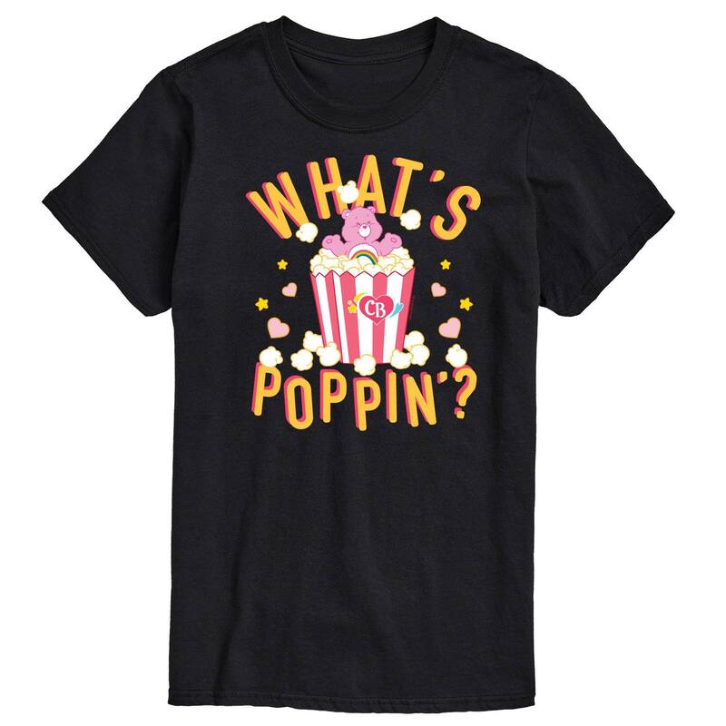 アニメキャラクター メンズ トップス Tシャツ グラフィック Licensed Character Men's Care Bears What's Poppin' Graphic Tee Black ブラック