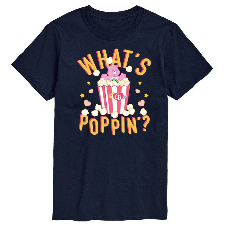 アニメキャラクター メンズ トップス Tシャツ グラフィック Licensed Character Men's Care Bears What's Poppin' Graphic Tee Navy ネイビー