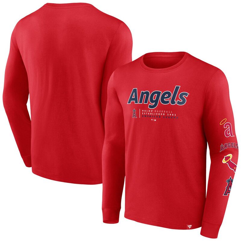 アンブランデッド メンズ トップス Tシャツ Unbranded Men Fanatics Branded Red Los Angeles Angelstrike the Goalong Sleeve T-Shirt Ang Red レッド