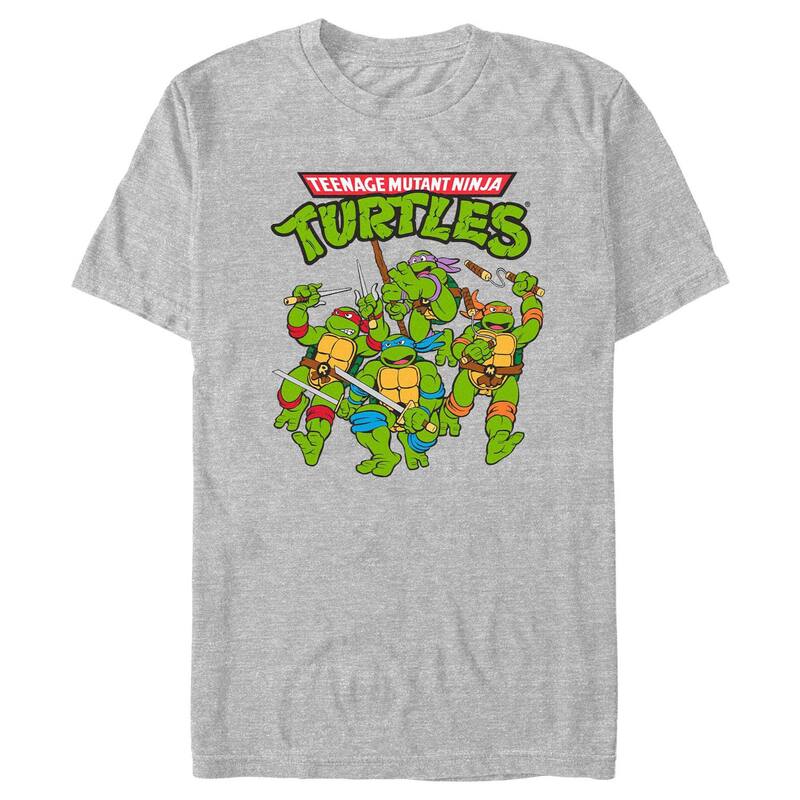 アニメキャラクター メンズ トップス Tシャツ グラフィック Licensed Character Men's Teenage Mutant Ninja Turtles Power Poster Graphic Tee Athletic Heather ヘザー