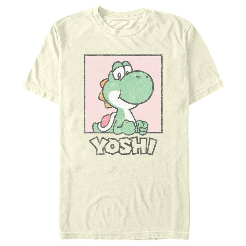 アニメキャラクター メンズ トップス Tシャツ グラフィック Licensed Character Men'super Mario Bros Yoshi Portrait Graphic Tee Natural