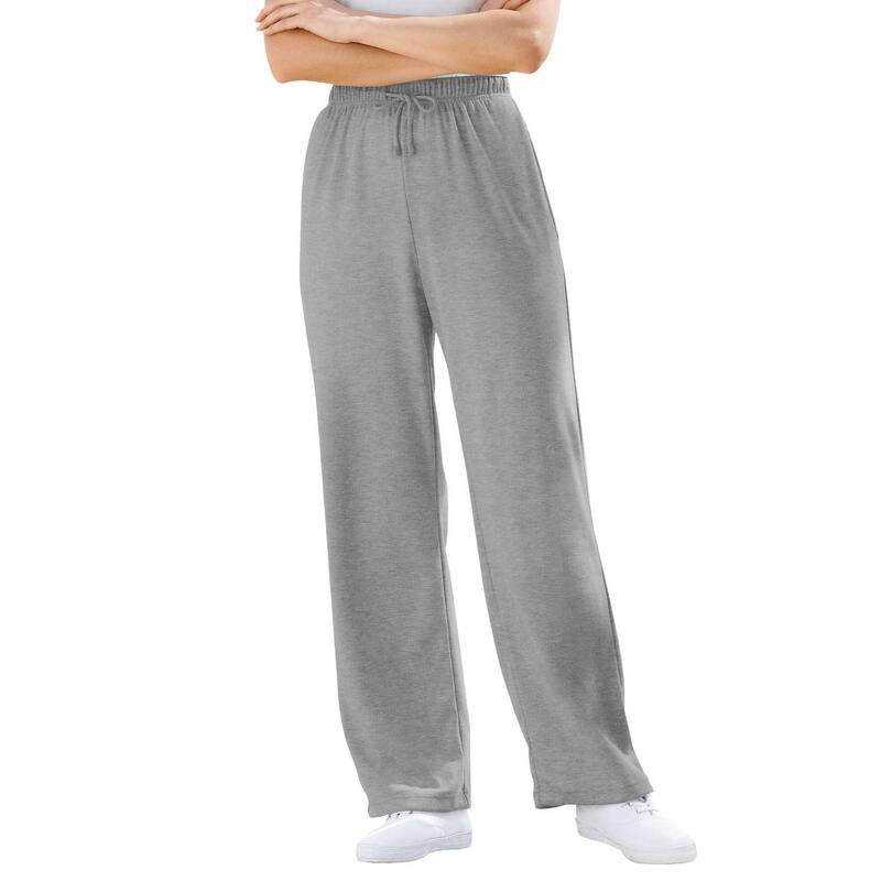 ウーマン ウィズイン レディース ボトムス カジュアルパンツ プラスサイズ トール ニット Woman Within Plusize Tall Sport Knit Straight-Leg Pull-On Pants Medium Heather Grey グレー