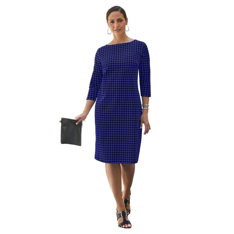 ジェシカロンドン レディース トップス ワンピース プラスサイズ コットン Jessica London Women\'s Plusize Stretch Cotton Boatneck Shift Dress Dark Sapphire サファイア｜ReVida 店