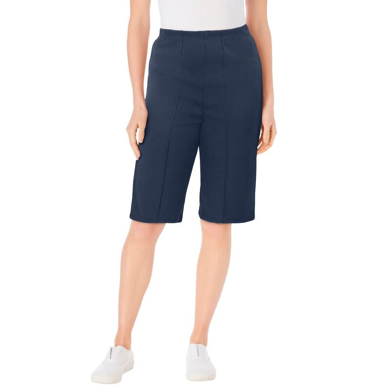 ウーマン ウィズイン レディース ボトムス ハーフパンツ・ショーツ プラスサイズ ニット Woman Within Plusize Knit Bermuda Short Navy ネイビー|ReVida 店