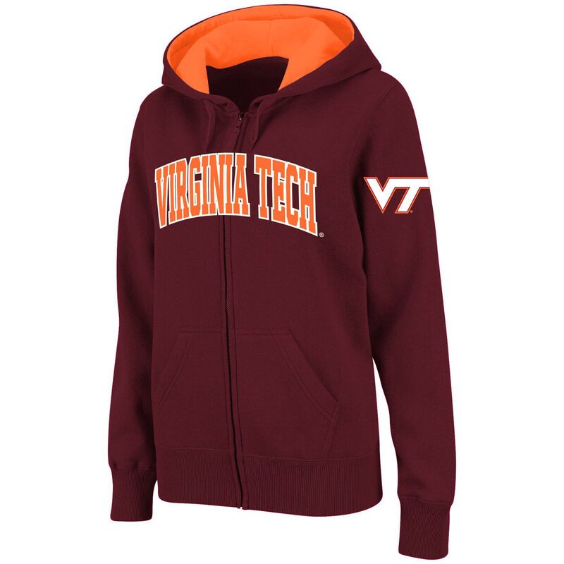 円形劇場 レディース アウター パーカー・スウェット Colosseum Women\u0027stadium Athletic Maroon Virginia Techokies Arched Name Full-Zip Hoodie Vat Red 赤いこと