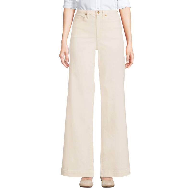ランズエンド レディース ボトムス デニムパンツ ワイドレッグ ジーンズ Women's Lands' Endenim High Rise Wide Leg Jeans Natural デニム 18,886円