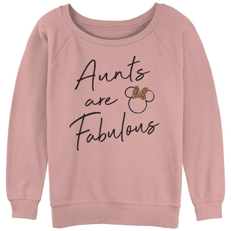 ディズニー レディース アウター パーカー・スウェット シャツ Disney's Mickey Mouse Juniors' Aunts Are Fabulous Oversized Sweatshirt Desertpink