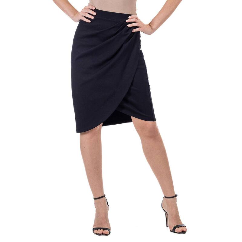 24 セブンコンフォート レディース ボトムスカート ひざ丈 Women's 24Seven Comfort Apparelastic Waist Knee Length Tulipencil Skirt Black ブラック