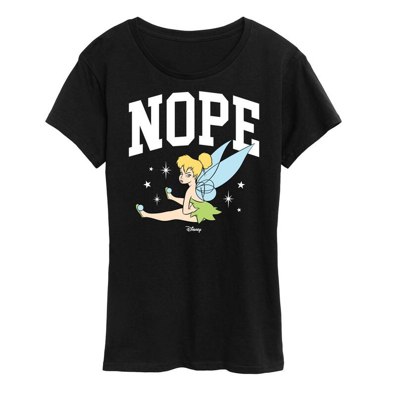 ディズニー レディース トップス Tシャツ グラフィック Disney's Tinker Women's Bell Nope Graphic Tee Black ブラック
