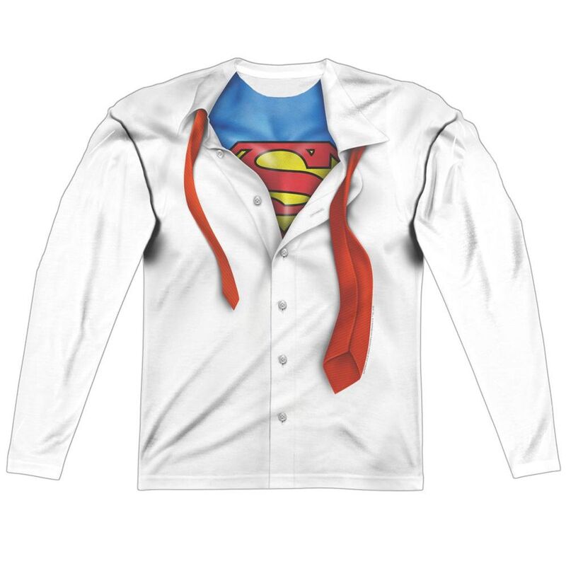 アニメ文字記号 メンズ トップス プルオーバー Licensed Character Superman I ´ m Superman Long Sleeve Adult Poly Crew T-Shirt White 白いこと