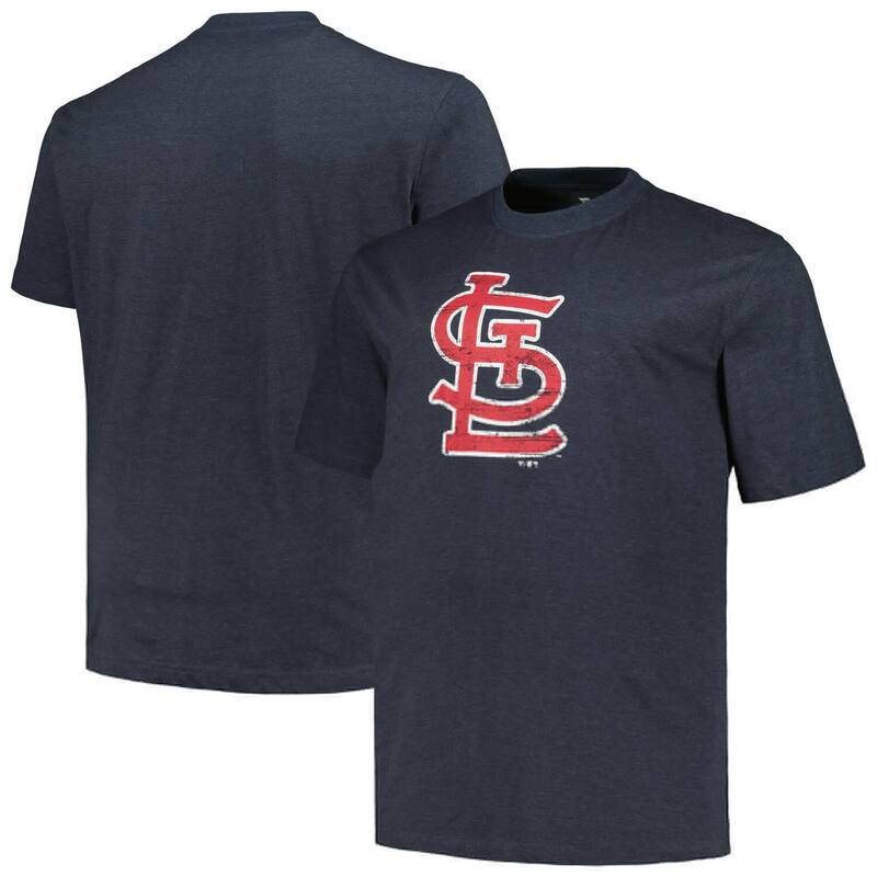 プロファイル メンズ トップス Tシャツ トール ロゴ Men's Profile Heather Navy St. Louis Cardinals Big & Tall Weathered Logo T-Shirt Crd Navy ネイビー|ReVida 店