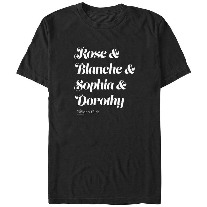 アニメ人となり メンズ トップス ティーシャツ グラフィック Licensed Character Men\u0027s The Golden Girls Main Girls Names Graphic Tee Black 黒いこと Tシャツ・カットソー-メンズファッション-トップス