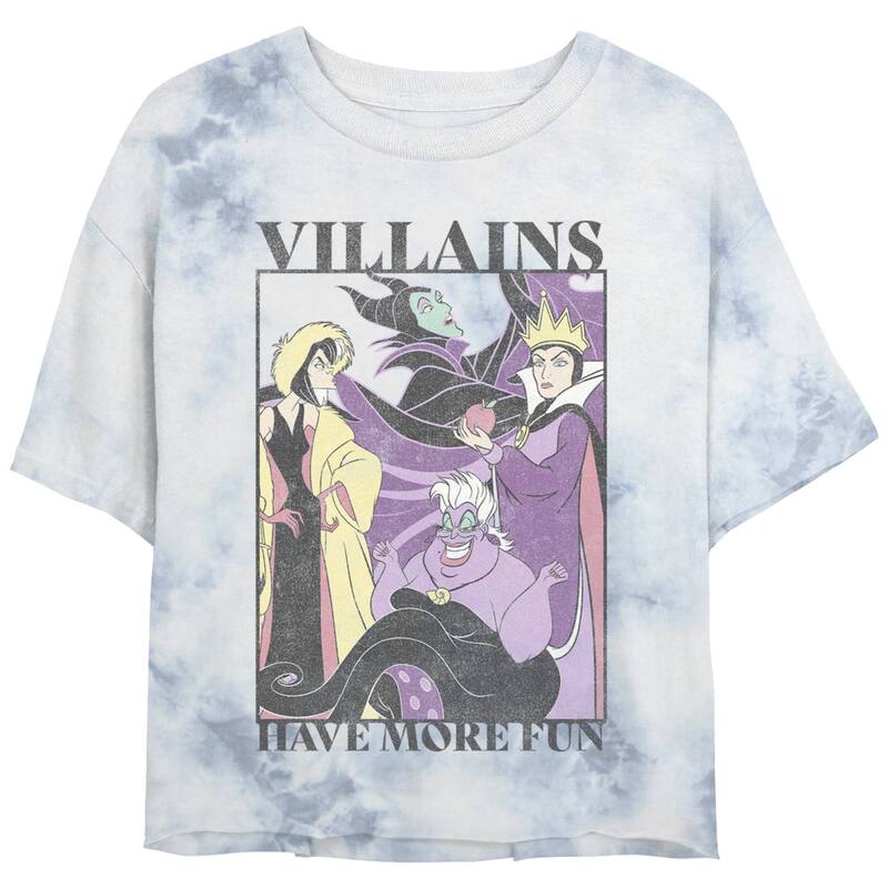 ディズニー レディース トップス Tシャツ Disney's Villains Juniors' Have More Fun Tee White Blue ホワイト