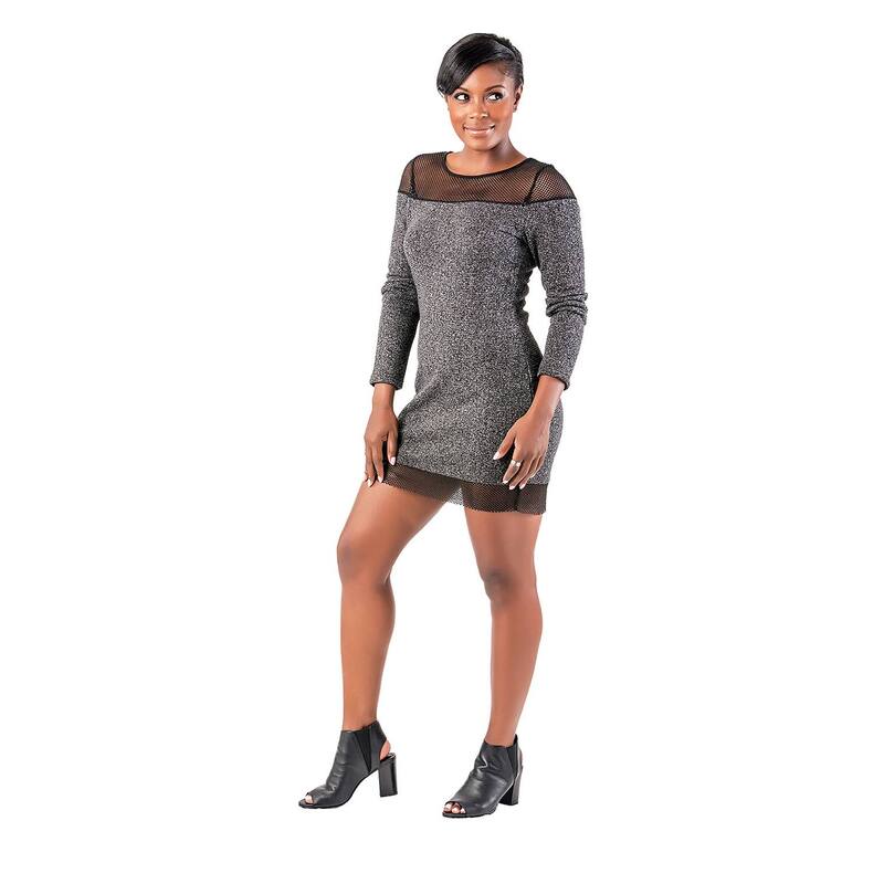 ポエティック 公明正大さ レディース トップス 衣裳 パイル Poetic Justice Veronica French Terry Long Sleeve Dress Black 黒いこと