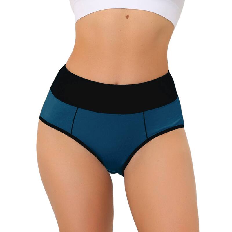 アレグラ ケー レディース アンダー御召しもの ズボン下 ご機嫌酉の方角 つけ加える大きさ ALLEGRA K Women\u0027s High Waistummy Control Color-Block Brief Available インチ Plusize Dark Blue 青み