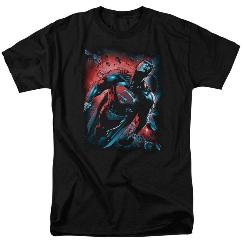 アニメキャラクター メンズ トップス Tシャツ Licensed Character Superman Red Son Short Sleeve Adult-shirt Black ブラック|ReVida 店