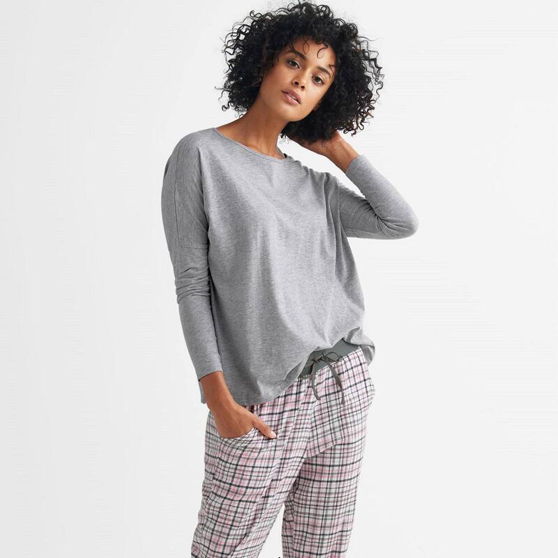 Ellos レディース アンダーウェア ナイトウェア プラスサイズ Tシャツ ellos Plusize Boxy Sleep Tee Heather Grey グレー