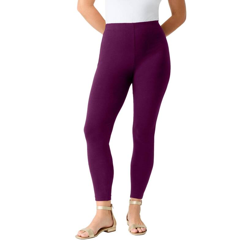ロアマンズ レディース ボトムス カジュアルパンツ プラスサイズ トール アンクル Roaman's Women's Plusize Tall Plusize Anklength Essential Stretch Legging Dark Berry|ReVida 店