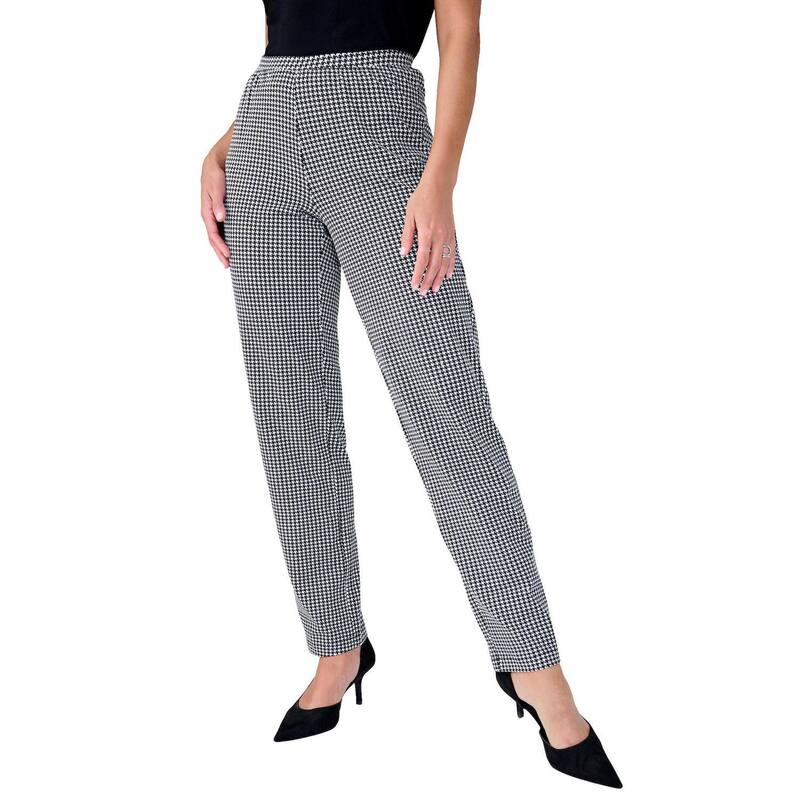 ジェシカロンドン レディース ボトムス カジュアルパンツ プラスサイズ コットン Jessica London Women's Plusizeveryday Stretch Cotton Straight Black Mini Houndstooth ブラック