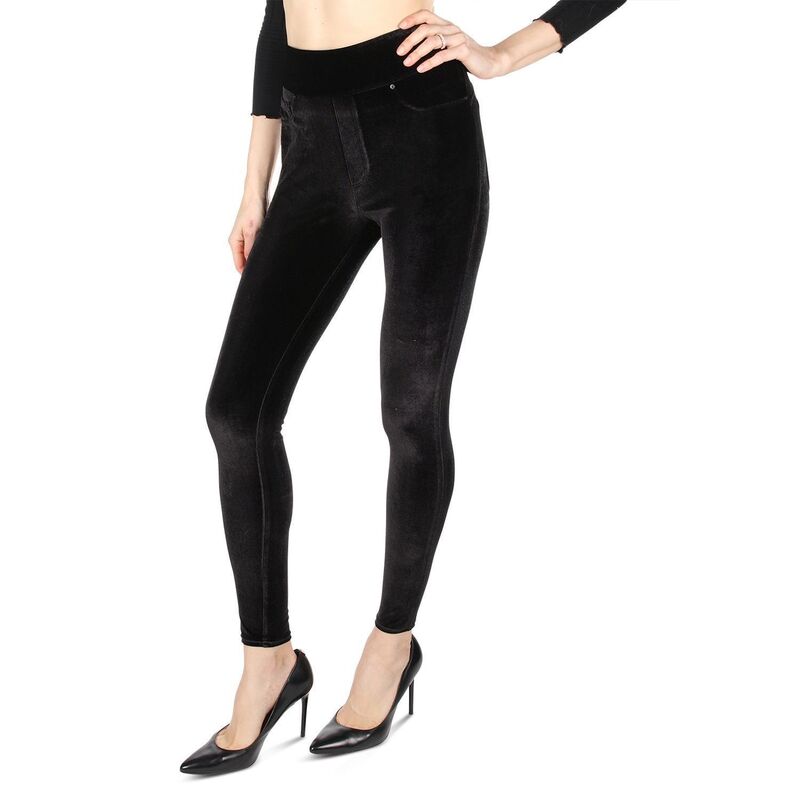 メモイ レディース ボトムス カジュアルパンツ ベルベット レギンス ハイウエスト MeMoi Women's Velvet High-waist Shaping Leggings Black ブラック
