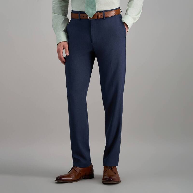 ハガー メンズ ボトムス カジュアルパンツ Men ’ s Haggar Premium Comfort Flex-Waist Slim-Fit Stretch Flat-Front Dress Pants New Blue ブルー|ReVida 店