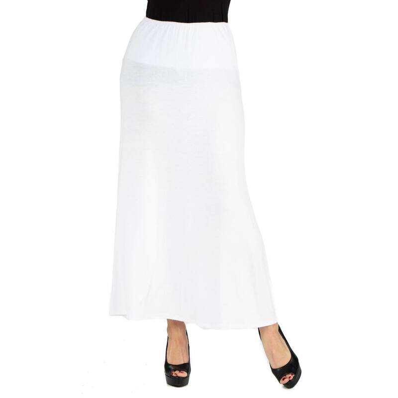 24 セブンコンフォート レディース ボトムスカート ミディ Women's 24seven Comfort Apparelastic Waist Midi Skirt White ホワイト