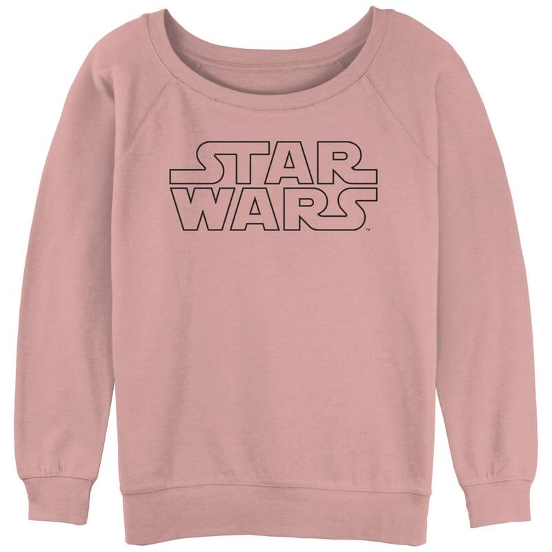 アニメキャラクター レディース アウター パーカー・スウェット シャツ ロゴ グラフィック Licensed Character Juniors' Star Wars Classic Logo Slouchy Graphic Sweatshirt Desert Pink ピンク