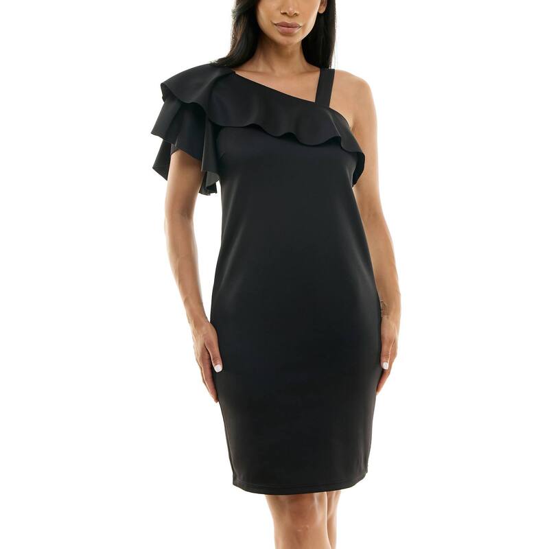 ニナレオナルド レディース トップス ワンピース フリル ワンショルダー Women's Nina Leonard One-Shoulderuffledress Black ブラック 8,380円