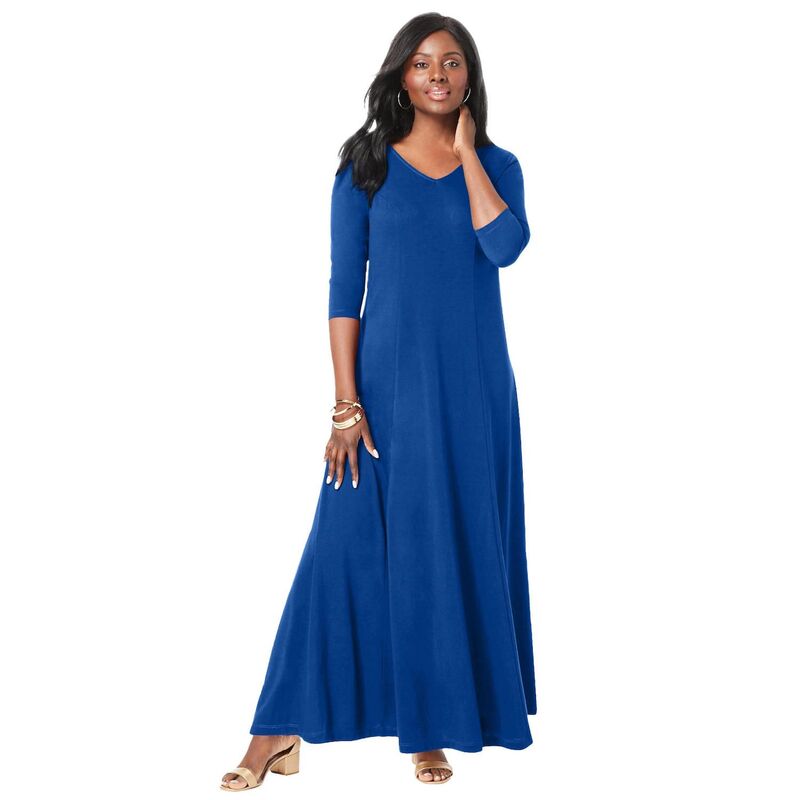 ジェシカ英国の首都 レディース トップス 衣装 つけ加える大きさ マキシ Jessica London Women\u0027s Plusize Double-V Maxi Dress Dark Sapphire サファイア