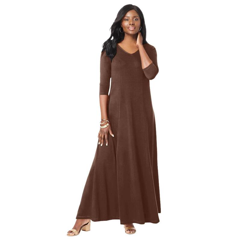 ジェシカ英国の首都 レディース トップス 衣装 つけ加える大きさ マキシ Jessica London Women\u0027s Plusize Double-V Maxi Dress Rich Brown 赤銅色