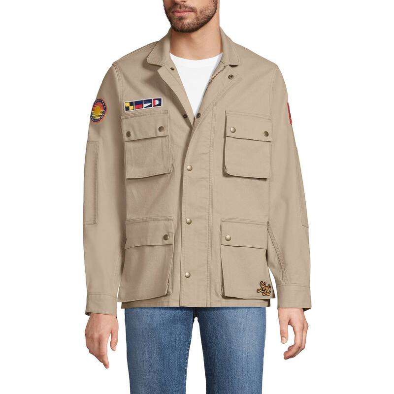 ランズエンド メンズ アウター ジャケット・ブルゾン Men's Lands' End Canvas Field Jacket Desertan タン|ReVida 店