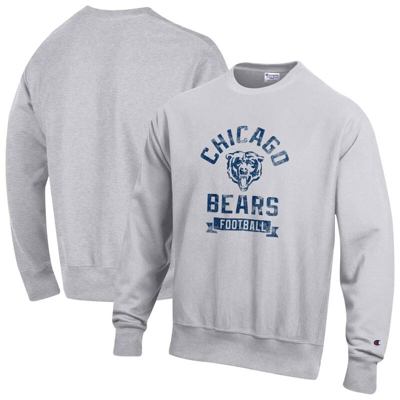 チャンピオン メンズ アウター パーカー・スウェット シャツ フリース Men's Champion Heather Gray Chicago Bears Reverse Weave Fleece Pullover Sweatshirt Brs Grey グレー