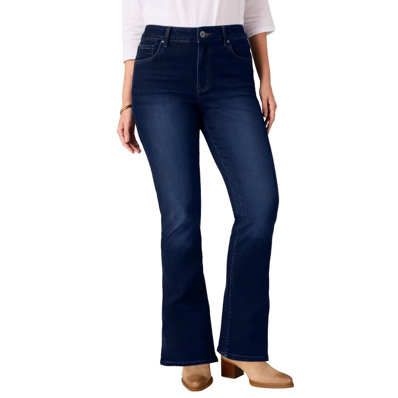ウーマン ウィズイン レディース ボトムス デニムパンツ ブーツカット プラスサイズ ブーツ ジーンズ Woman Within Plusize Stretch Bootcut Clean Jeans Midnight Sanded