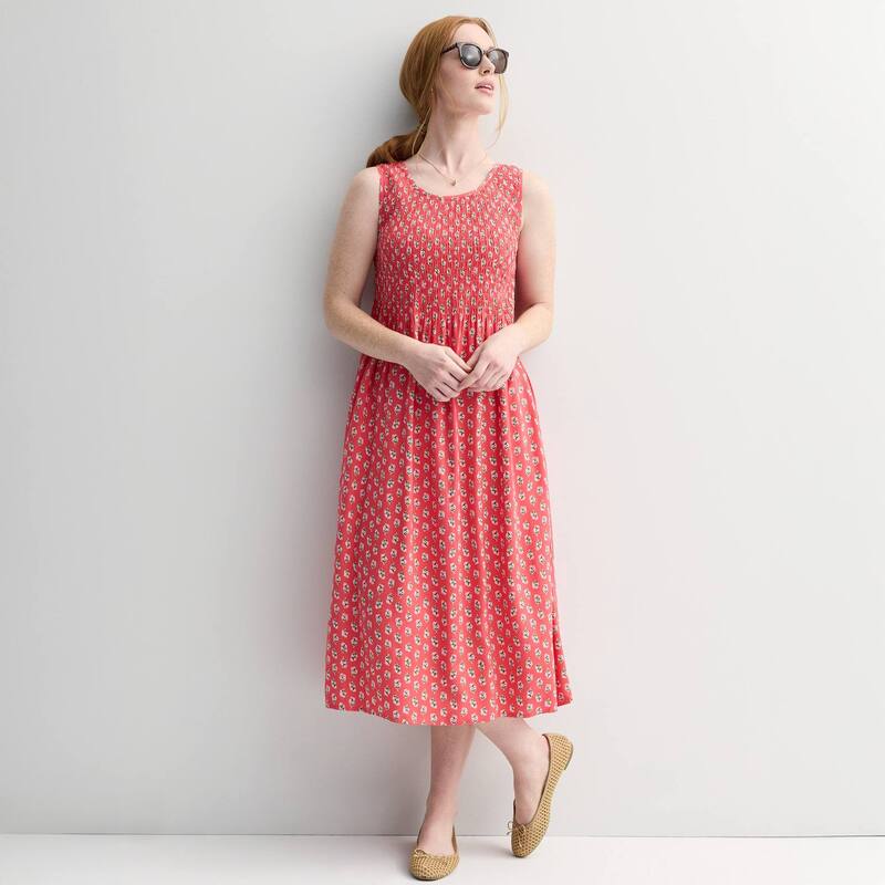 クロフト＆バロー レディース トップス 衣装 プチ midi シャーリング Petite Croft \u0026 Barrow Smocked Midi Dress Red Craft Bloom 赤いこと
