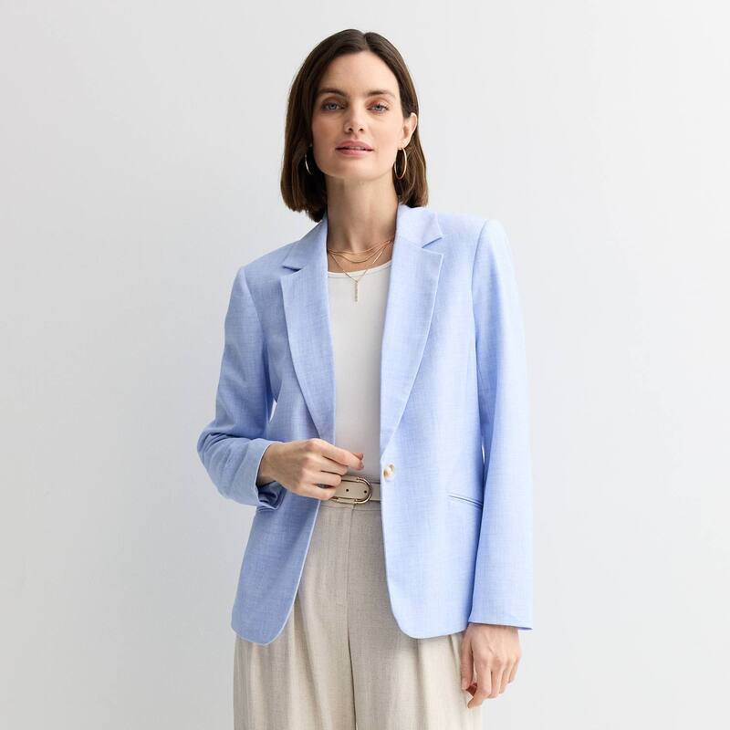 ナインウェスト レディース アウター ジャケット・ブルゾン ブレザー Women's Nine West Classic Single Button Blazer Paden Peri