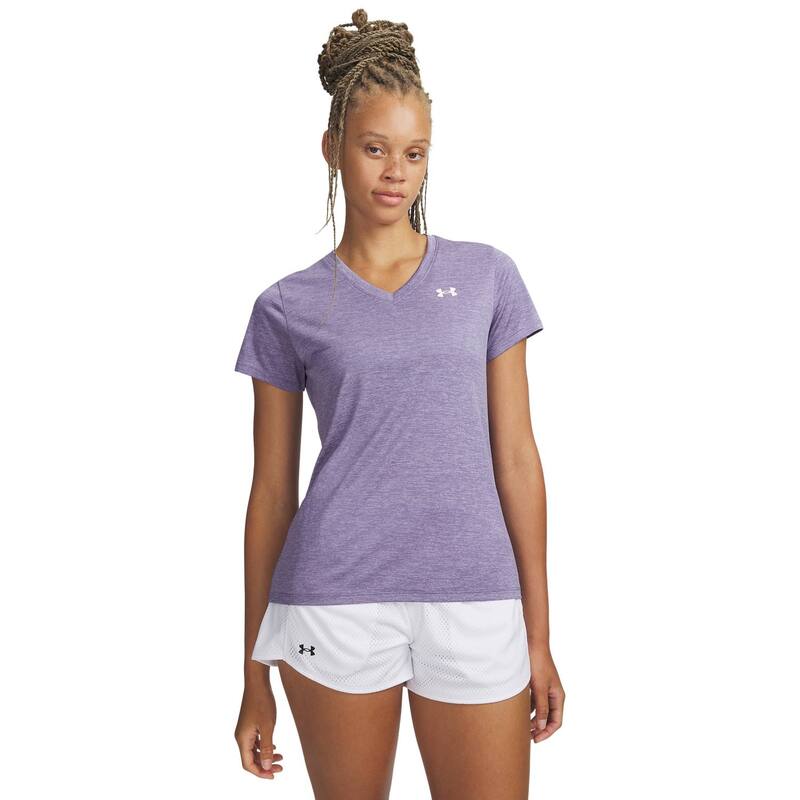 アンダーアーマー レディース トップス Tシャツ Vネック Women's Under Armour Tech V-Neck Short Sleeve Tee Purple Luxe パープル
