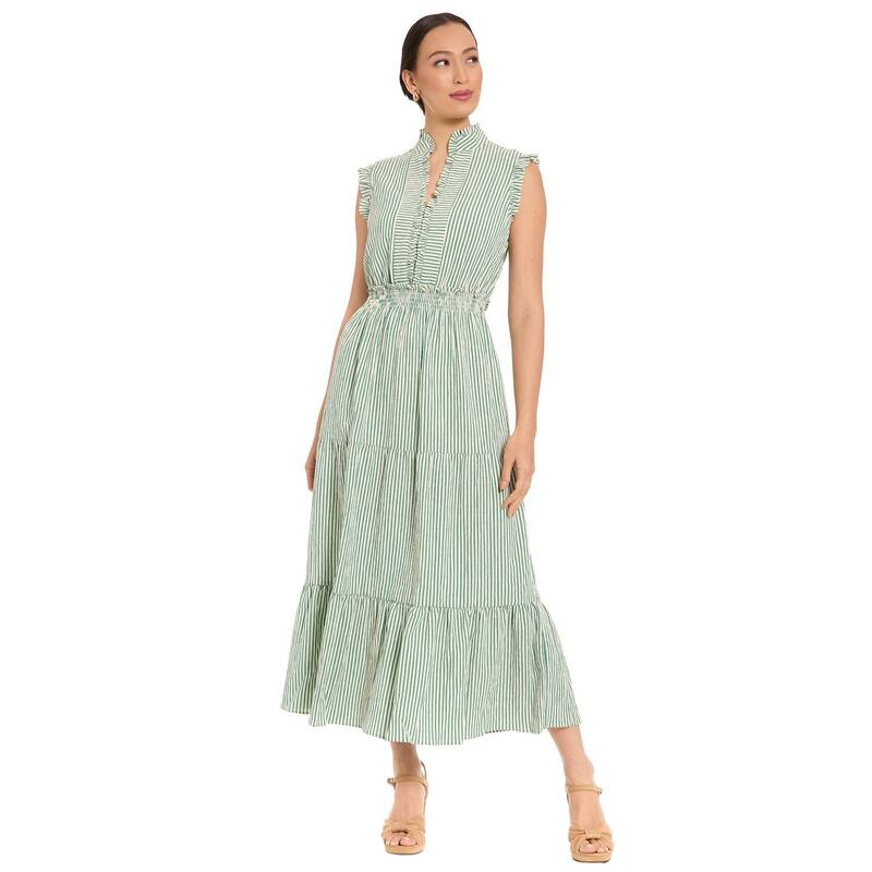 ロンドンタイムス レディース トップス ワンピース ティアード シャーリング マキシ Women's London Timesmocked Waistiered Maxi Dress Aventurine